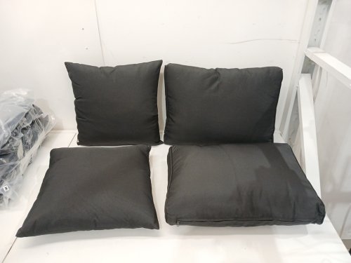 4PC Outdoor Patio Pillows - 12" and 12" x 16" - Black image 3
