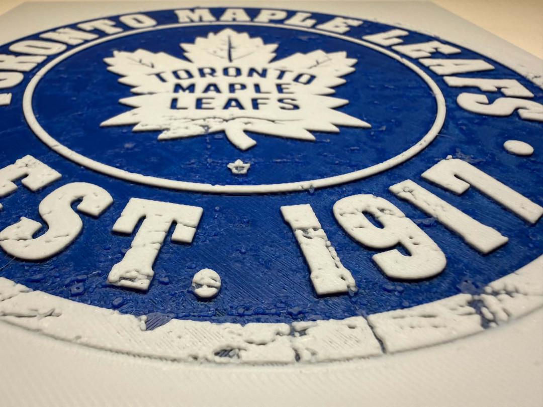 8"x8" 3D Printed - Toronto Maple Leafs - NHL - Textured Photo image 2