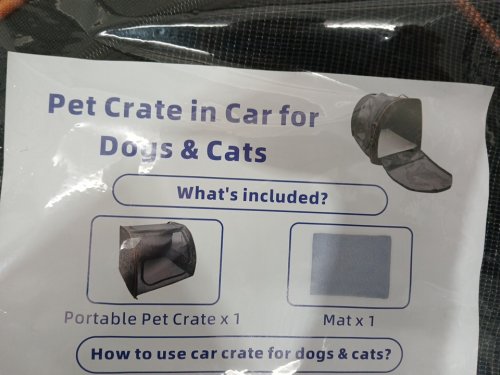 Foldable vented soft pet crate for car travel - small - orange/black image 4