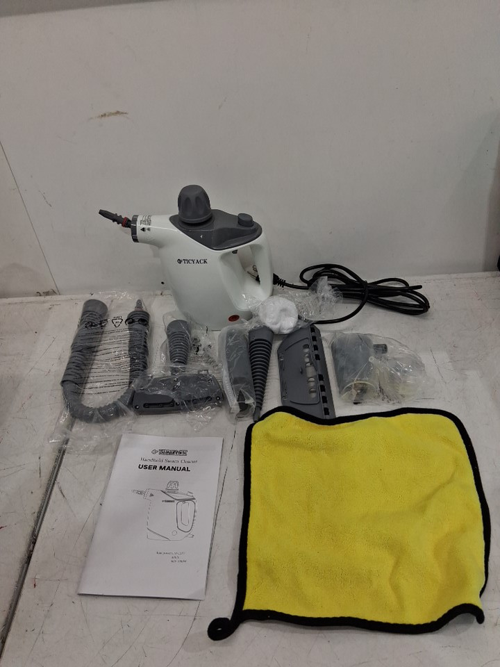 TICYACK HANDHELD STEAM CLEANER WITH ACCESSORIES & SAFETY LOCK - WHITE (MODEL: EM-316) image 3