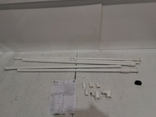 UMBRA ANYWHERE EXPANDABLE ROOM DIVIDER DAMAGE-FREE TENSION CURTAIN ROD, 124.5" x 2.75" x 69" - WHITE (MODEL: 1012718-660-REM) image 4