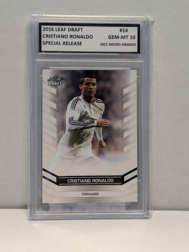 CRISTIANO RONALDO SPECIAL RELEASE FIFA CARD - JDCC GEM MINT 10 - 2016 LEAF DRAFT #14 image 2