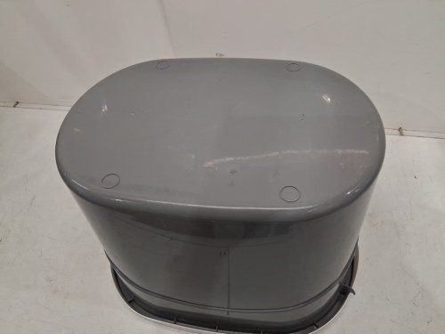 IRIS USA OVAL TOP ENTRY CAT LITTER BOX - LARGE 20.5" x 14.5" - GReY/WHITE - (MODEL: 589630) image 5