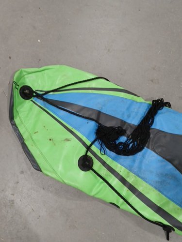 INTEX CHALLENGER INFLATABLE CANOE KAYAK WITH 2 ALUMINUM OARS and pump - 2-PERSON - 400LBs cap - GREEN/BLACK (MODEL: 68306EP) image 9