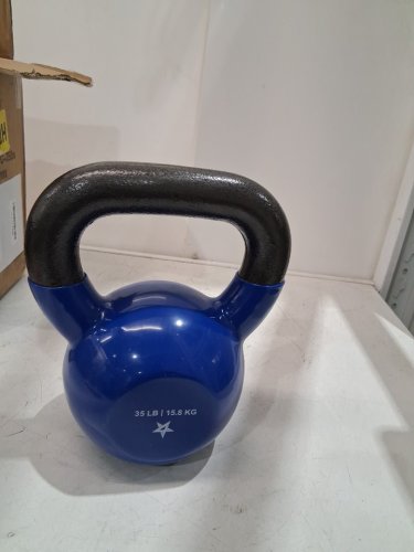 Yes4All Vinyl Coated Kettlebell Weight - 35LBS - Dark Blue - (Model: KVWK) image 4