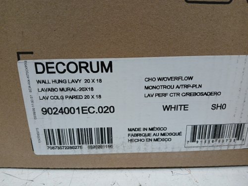 American Standard decorum Wall Hung Square Lavatory Sink - 20" x 18" - alpine white image 3