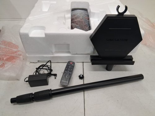 singsation all-in-one karaoke system with bluetooth, rbg led lights & 2 microphones - black (model: spka710) image 4