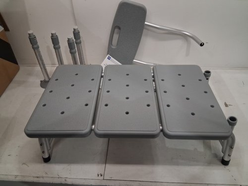 MEDLINE GUARDIAN TRANSFER BENCH WITH BACK & MICROBAN ANTIMICROBIAL TREATMENT - GREY (MODEL: G3-100KBX1) image 5