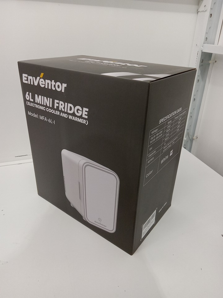 enventor portable mini fridge with dimmable touch control LED mirror & light with dual cooling/warming modes - DC/AC- 6L (8 cans) - white (model: MFA-6L-I) image 6