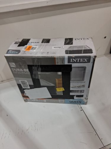 INTEX DURA-BEAM SERIES DELUXE COMFORT PLUSHFIBER-TECH INFLATABLE AIR MATTRESS WITH INTERNAL ELECTRIC PUMP - 18" - QUEEN - GREY (MODEL: AP619D/64413ED) image 4