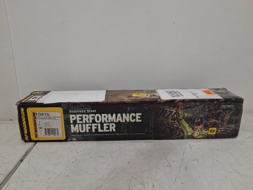 MAGNAFLOW round PERFORMANCE MUFFLER EXHAUST - 2.25" INLET/OUTLET - 20" LENGTH - 4" x 4" x 14" body - stainless steel (MODEL:10415) image 2