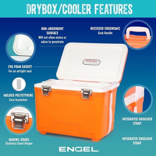 Engel Leak-Proof Airtight Dry box Cooler - 30QT - RED/WHITE (MODEL: UC30R) image 2