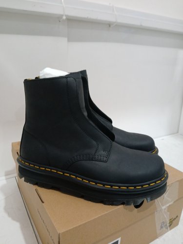 men's doc martens ZEBZAG LACELESS SLIP ON LEATHER BOOTS - 12 - BLACK  (style: 42653001) image 4