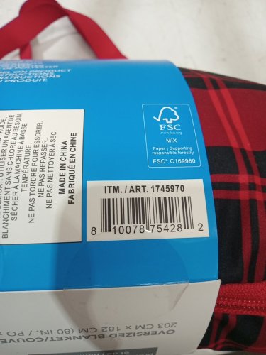 Columbia Oversized Outdoor Packable Blanket - 80" x 72" - black/red (model: 1745970) image 3