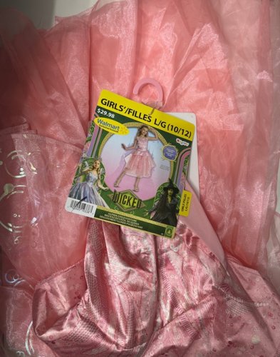 GIRL'S DISGUISE WICKED GLINDA COSTUME - LARGE 10/12 - PINK image 2
