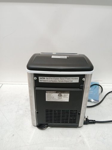 EUHOMY COUNTERTOP ICE MAKER MACHINE WITH HANDLE, BASKET AND SCOOP - MAKES 26LBS PER DAY - STAINLESS STEEL - (MODEL: IM001-BSI-CAEH / IM-06S) image 7