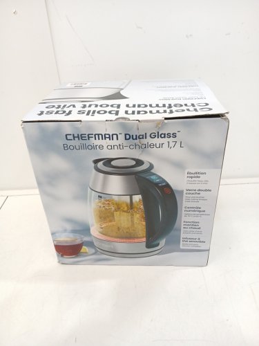 CHEFMAN DUAL-GLASS COOL-TOUCH DIGITAL KETTLE WITH ADJUSTABLE TEMPERATURE AND REMOVABLE TEA INFUSER - 1.7L (MODEL: RJ11-17-CTI-DG-CA-CO) image 2