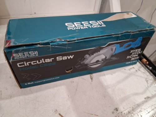 Seesii corded Mini Circular Saw with Laser Guide and 3 blades - 4-1/2" - 4000RPM -  4.8AMP - blue (model: cs02) image 4
