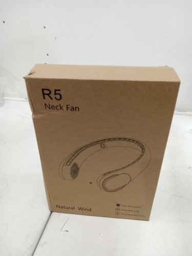 portable bladeless rechargeable neck fan - black (model: R5) image 2