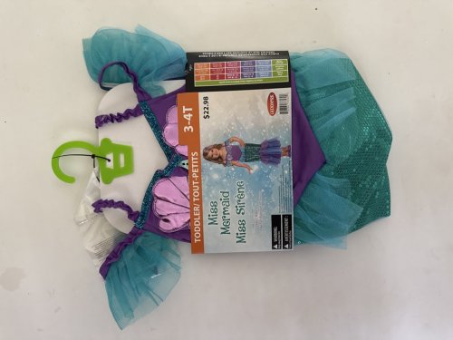 GIRL'S GOODMARK MISS MERMAID COSTUME SET - 3-4T - PURPLE/TURQUOISE image 2