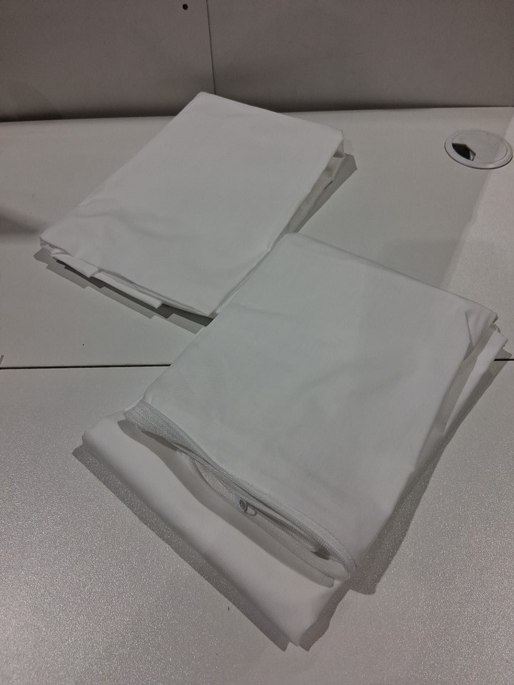 2pk GENTEX Manchester mills cotton STANDARD PILLOWCASE with zipper closure - 20" x 26" - white image 2