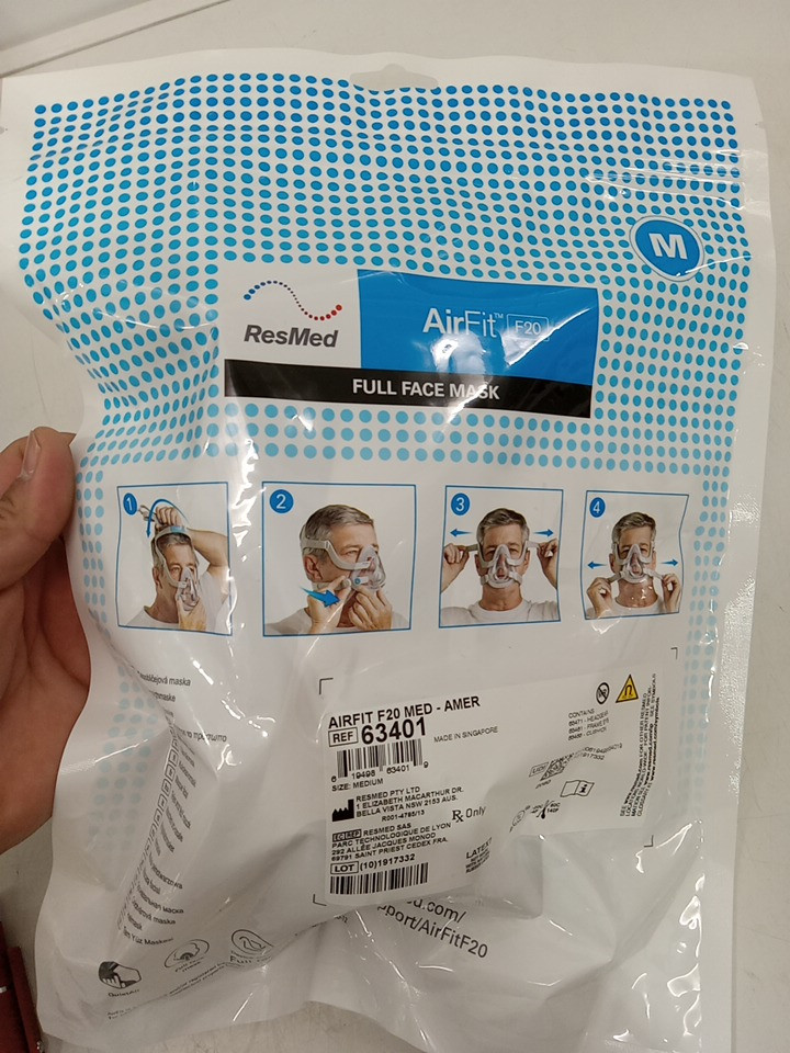 RESMED AIRFIT Adjustable FULL FACE MASK Complete System - OSFM - Grey / White (MODEL: F20) image 4