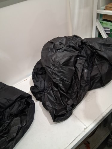 2pc sotisi heady duty 900d fabric waterproof tear and uv resistant boat and motor cover - 12ft - 14ft x 68" - black image 3