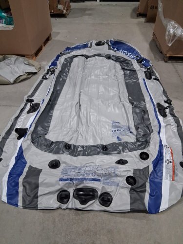 INTEX EXCURSION 4-PERSON INFLATABLE BOAT WITH MOTOR MOUNT FITTINGS, PADDLE, PUMP & CARRY BAG, 880LB RATING - GREY (MODEL: ‎68324EP) image 7