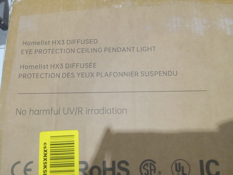 Homelist HX3 Diffused Eye protection ceiling pendant light - 110v 120w (Model: M538XD120M2BK) image 5