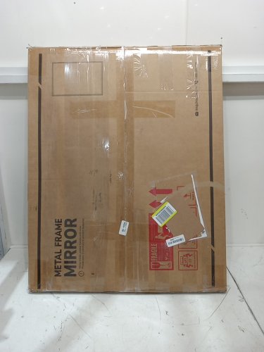 keonjinn modern farmhouse bathroom sink mirror - 24" x 30" - black image 2
