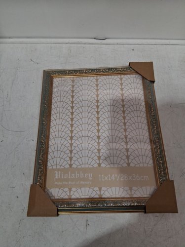 violabbey retro blue photo frame - 11" x 14" - blue/gold image 3