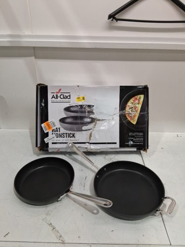 2PC ALL-CLAD HA1 NONSTICK FRY PAN SET - 10" / 12" - black/silver (MODEL: 11644912024) image 5