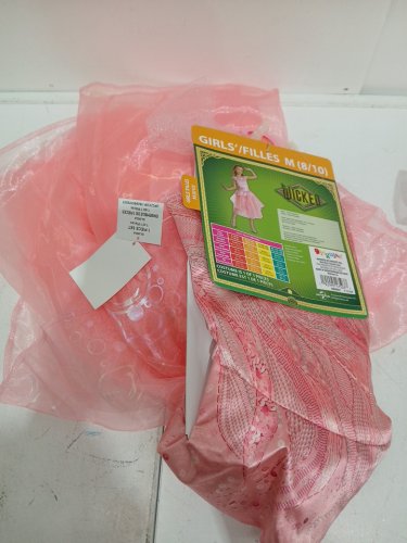 GIRLS WICKED GLINDA PINK DRESS DELUXE COSTUME - MEDIUM 8-10  - PINK image 2