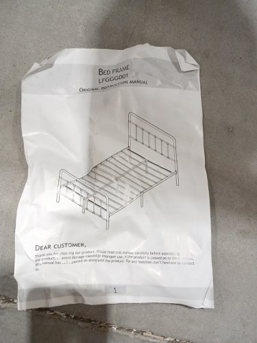 VINTAGE METAL PLATFORM BED FRAME WITH HEAD AND FOOTBOARD - FULL - White (MODEL: LFGGG001) image 6