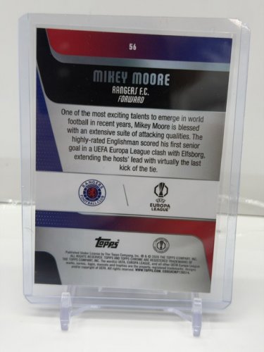 MIKEY MOORE LTD ED #27/50 - TOPPS CHROME FUTURE STARS RANGERS R.C GOLD REFRACTOR CARD (#56) image 4