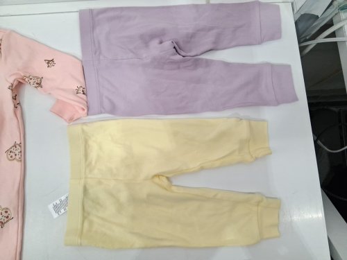 4 assorted baby CLOTHES - ONESIE AND PANTS - 9m - PINK/ORANGE/YELLOW/PURPLE image 3