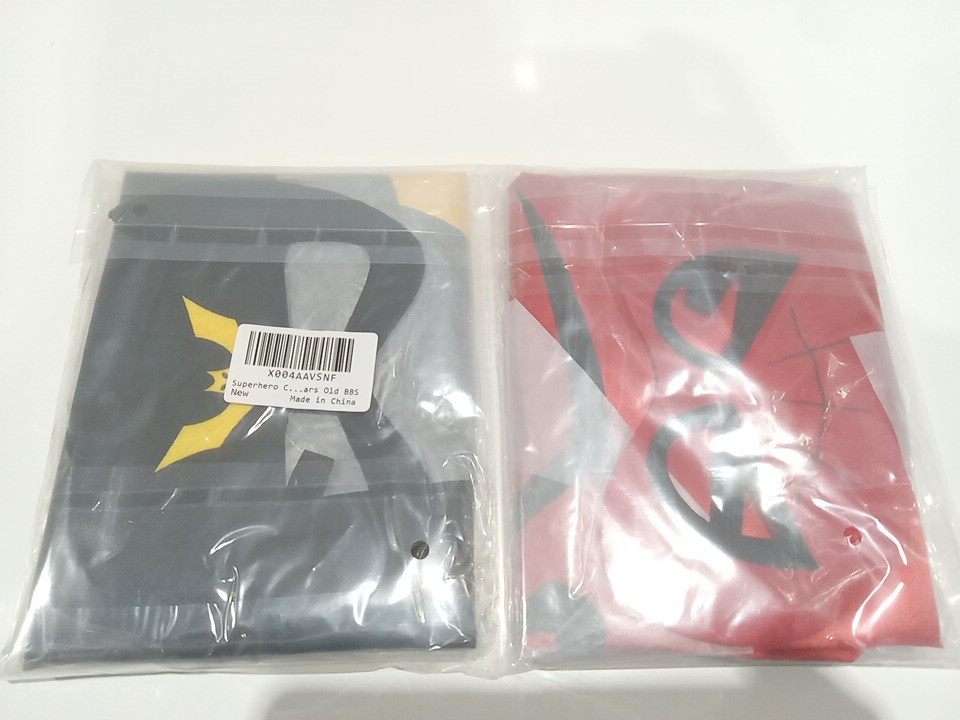 4pc kid's Superhero Children's Costume Old BBS - Batman + Spider-Man - osfm image 2