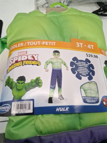 2PC TODDLER MARVEL PADDED HULK COSTUME - 3-4T - GREEN/PURPLE image 2
