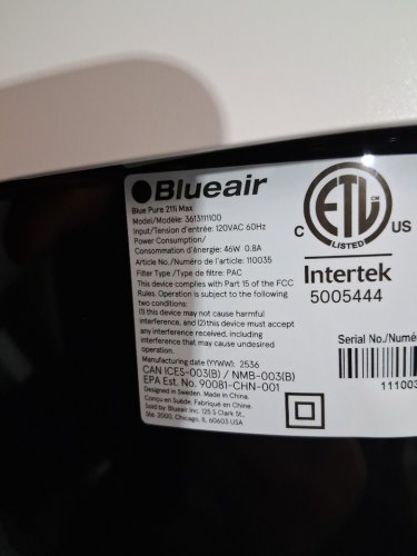 blueair pure 211i max hepasilent dual filtration large home smart air purifier - 1524 sq.ft - white/grey (model: 3613111100) image 8