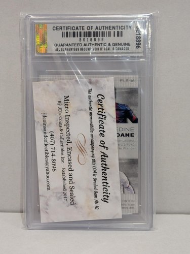 MESSI / ZIDANE / IBRAHIMOVIC EXCLUSIVE EDITION FIFA CARD - JDCC GEM MINT 10 - 2016 LEAF LEGENDS #ELE-18 image 3