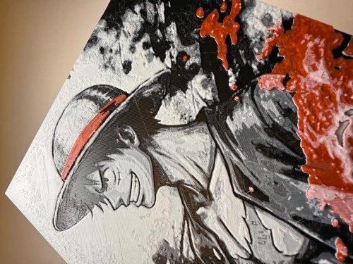 6"x8.5" 3D Printed - Monkey "D" Luffy - From the anime, One Piece - Textured Photo image 3