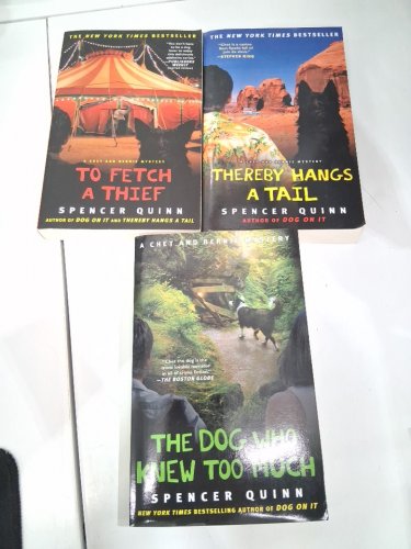 (paperback) 3pc assorted spencer quinn novels - to fetch a thief / thereby hangs a tail / the dog who knew too much image 2