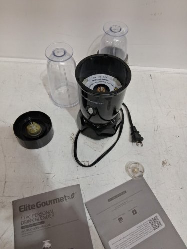 elite gourmet multiuse maximatic corded blender with sealing containers - black - (model: EPB-1800A) image 5