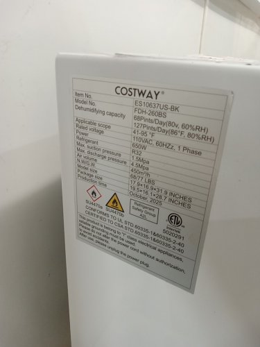costway commercial dehumidifier with pump - 107l - white/black (model: es10637us) image 7