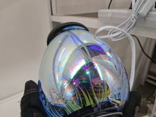 Scented Wax Melter with Removable Tray - Silver in the light / Black and colourful in the dark image 4
