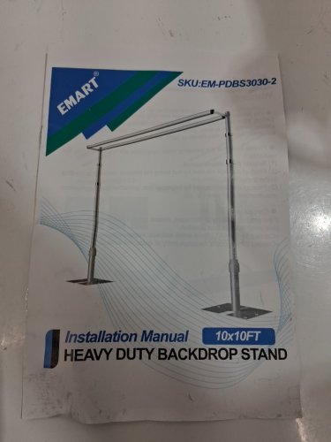 EMART Pipe and Drape Backdrop Stand Kit - Adjustable Metal Frame - 10FT x 10FT - (model: em-pdbs3030-2) image 3