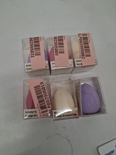 6PK cosmetic makeup beauty blenders sponges - pink/purple/off white image 2