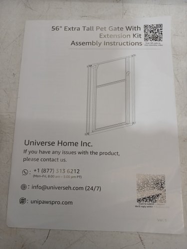 unipaws clear transparent pet gate - 56" x 29.5" x 33.5" - black (model: uh5336) image 3