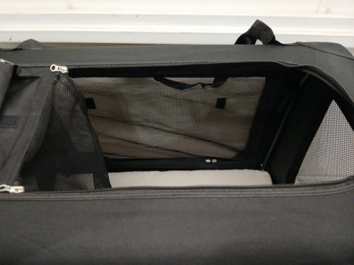 Feandrea Collapsible Portable Soft Oxford Mesh Fabric Pet Carrier with Carpet Pad, Handle and Storage Pockets - Extra Large - 32" x 23" x 23" - Black (Model: UPDC80H) image 5
