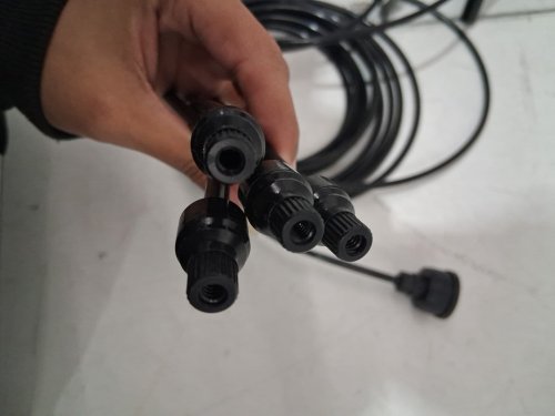 Cooling Standing Misters for Outside Patio with 360° Rotating Sprinkler, Adjustable Height - 5FT - BLACK/BLUE image 4